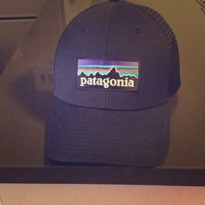 Patagonia blue trucker hat